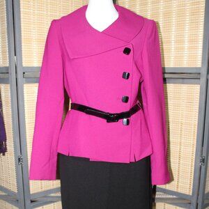 Vintage Tahari ASL 2 pc Pink and Black Skirt Suit